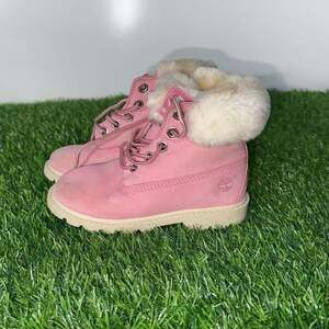 Toddler Timberland Pink Fur-Lined Boots, Size 9